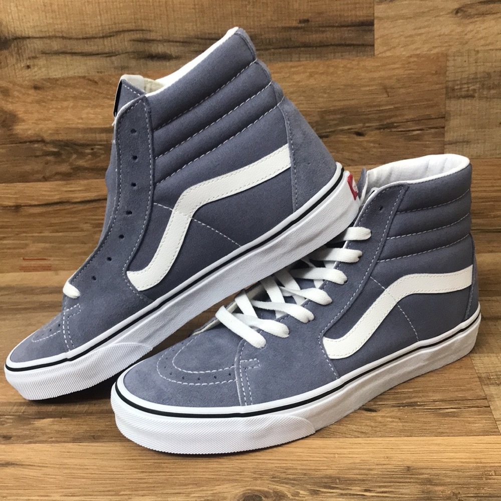 Vans Blue and White High-Top Sneakers